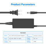 NEEWER AC 100-240V to DC 12V Power Supply Adapter (5A 60W / 3A 36W), view 4