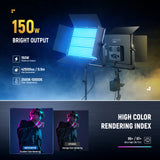 NEEWER AP150C 150W RGB LED Panel Video Light Kit, view 3