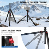 NEEWER BASICS TP17B 64"/162cm Carbon Fiber Travel Tripod Monopod, view 4