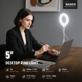 NEEWER BASICS BR60 5"/13cm Desk Ring Light with Stand, view 2