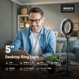 NEEWER BASICS BR60 5" Desk Ring Light with Stand & Monitor Clamp, view 2