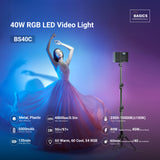 NEEWER BASICS BS40C Magnetic RGB Video Light, view 2