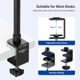 NEEWER BASICS DS034 Camera Desk Mount Stand with C Clamp & Phone Holder, view 5