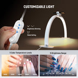 NEEWER BASICS HM02-D 36W 29" Foldable Nail Tech Table Arc Lamp, view 4