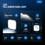 NEEWER BASICS L220 15W 10.8" LED Video Panel Light Kit, view 2