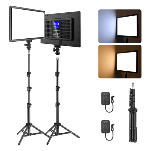 NEEWER BASICS 2 Pack NL-192B Bi-Color LED Video Panel Lighting Kit