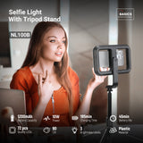 NEEWER BASICS NL100B 10W Selfie Light with Tripod Stand, view 2