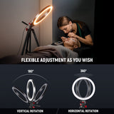 NEEWER BASICS RP10-H 10" Selfie Ring Light with Tripod/2 Phone Holders/QR Plate, view 5