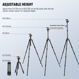 NEEWER BASICS TP17 Carbon Fiber Travel Tripod, view 3