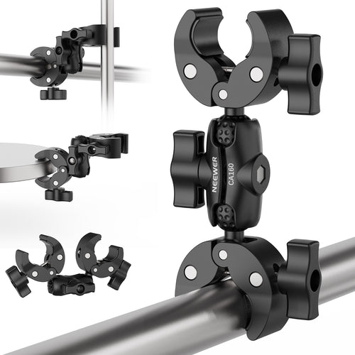 NEEWER CA160 Double Super Clamp Mount with Magic Arm