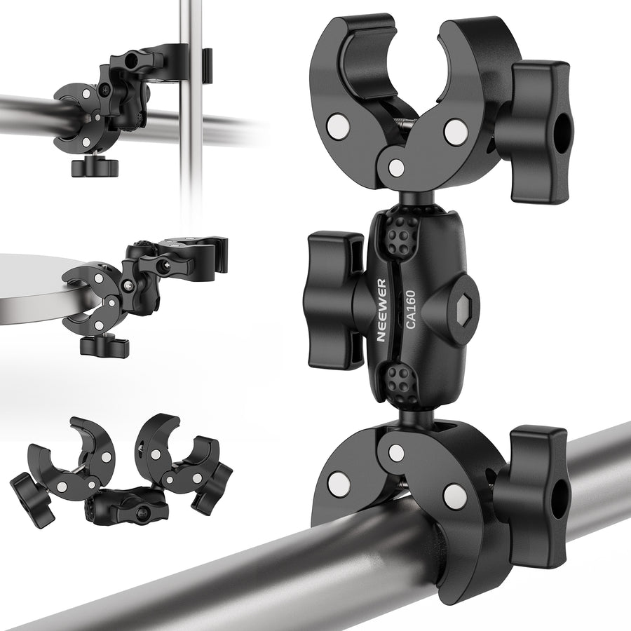 NEEWER CA160 Double Super Clamp Mount with Magic Arm
