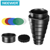 NEEWER NK-NALTP Aluminium Alloy Conical Snoot Kit with Honeycomb Grid, view 2