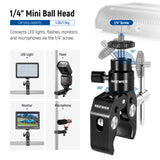 NEEWER ST48 Crab Clamp & Mini Ball Head for Microphone, view 4