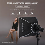 NEEWER CRB1 S Type Bowens Mount Bracket Holder for Round Square Head Flash, view 2