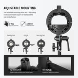 NEEWER CRB1 S Type Bowens Mount Bracket Holder for Round Square Head Flash, view 3