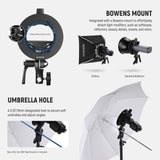 NEEWER CRB1 S Type Bowens Mount Bracket Holder for Round Square Head Flash, view 6