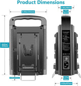 NEEWER NW-BP-2CH Dual Channel V-Mount/V Lock Battery Charger, view 3