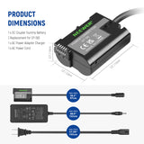 NEEWER EP-5B/EN-EL15 Nikon Replacement Dummy Battery Charger Set, view 4