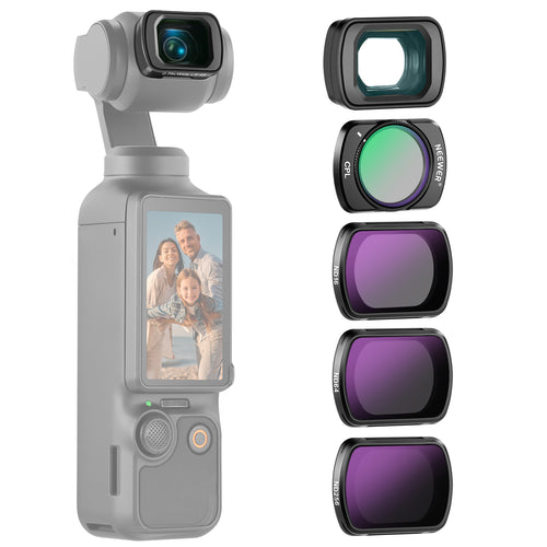 NEEWER FL-B08 ND Filter Set with 0.75x Wide Angle Lens for Pocket 3 / Pocket 4 & Xtra Muse