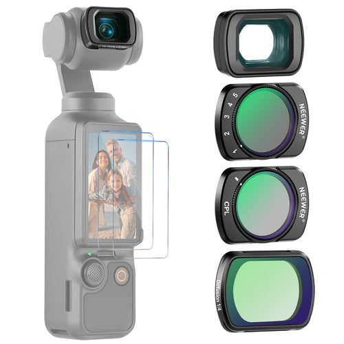 NEEWER Filter Set with Wide Angle Lens for DJI Osmo Pocket 3 / Pocket 4 & Xtra Muse