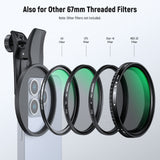 NEEWER FL-B24/FL-B20 67mm Black Diffusion 1/4 Filter with Clip For Smartphone, view 4