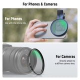 NEEWER FL-B24/FL-B20 67mm Black Diffusion 1/4 Filter with Clip For Smartphone, view 6