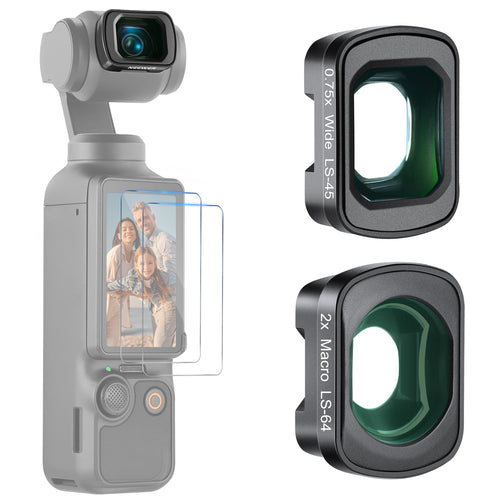 NEEWER FL-B34 0.75X Wide Angle & Macro Lens Set for Pocket 3 / Pocket 4 & Xtra Muse