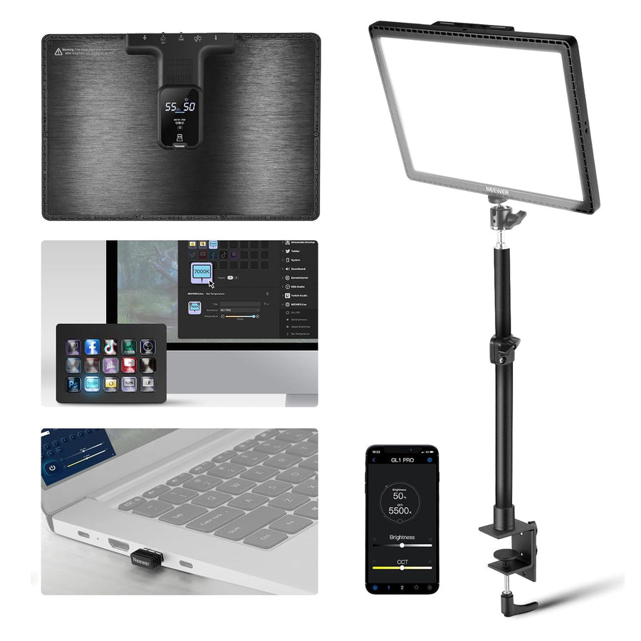 NEEWER GL1 PRO 15.5" Key Light Streaming Light For Elgato