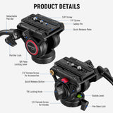 NEEWER GM001 Metal Heavy Duty Video Tripod Fluid Head, view 2