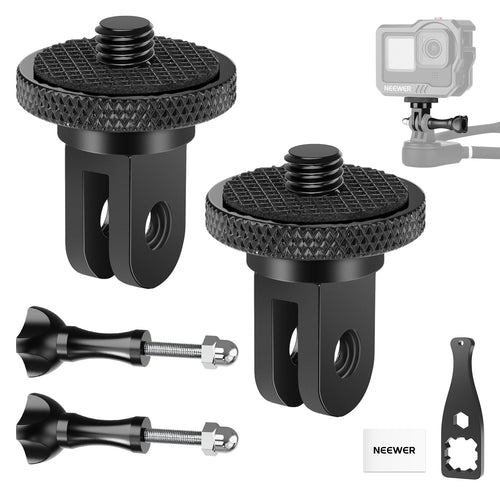 NEEWER GP-81 Action Camera Tripod Mount Adapter with 1/4" Screw Aluminum Alloy