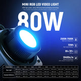 NEEWER HB80C 80W RGBWW Mini COB LED Video Light, view 2
