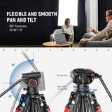 NEEWER LL27 76" Video Tripod with Fluid Head, view 4