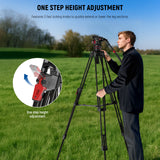 NEEWER LL37 78" Carbon Fiber Video Tripod, view 3