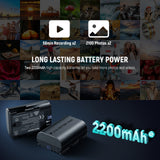 NEEWER 2 Pack 2200mAh LP-E6P Replacement Battery & Charging Set For Canon EOS, view 2