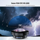 NEEWER LS-77 170° 14mm Fish Eye VR Lens with 17mm Threaded Phone Lens Clip, view 2
