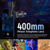 NEEWER LS-78 400mm Phone Telephoto Lens with 17mm Threaded Lens Clip, view 2
