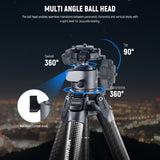 NEEWER LT34 62" Carbon Fiber Travel Tripod, view 2