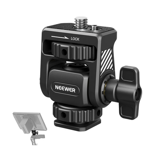 NEEWER MA019 Camera Monitor Mount with Cold Shoe 360ยฐ Swivel 180ยฐ Tilt