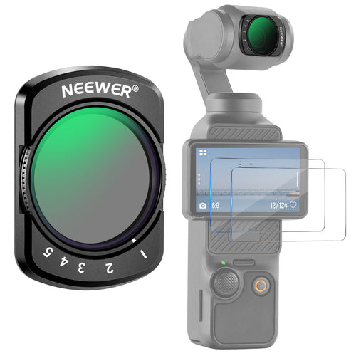 NEEWER FL-50 Variable ND2-32 Filter for DJI Osmo Pocket 3 / Pocket 4 & Xtra Muse