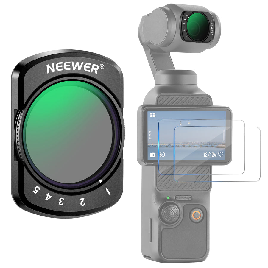 NEEWER FL-50 Variable ND2-32 Filter for DJI Osmo Pocket 3 / Pocket 4 & Xtra Muse