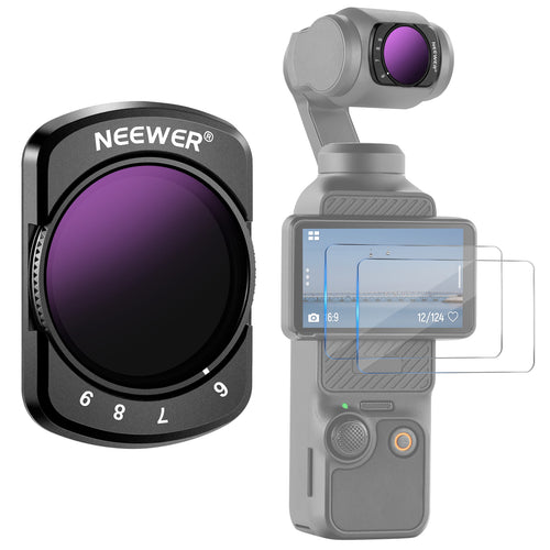 NEEWER FL-51 Variable ND64-512 Filter for DJI Osmo Pocket 3 / Pocket 4 & Xtra Muse