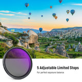 NEEWER ND2-32 (1-5 Stops) Variable ND Filter with Lens Cap, view 2