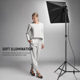 NEEWER NK300 24"X24"/60x60 350W Equivalent Softbox Lighting Kit, view 5