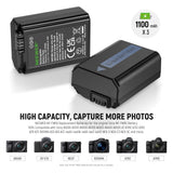 NEEWER 3 Pack Replacement Battery and Charger Set for Sony NP-FW50, view 5
