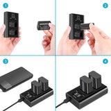 NEEWER 2-Pack NP-FW50 Sony Replacement Battery Charger Set, view 6