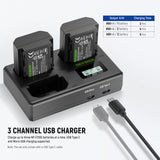 NEEWER 3 Pack NP-FZ100 Sony Replacement Battery and Charger Set, view 2