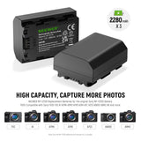 NEEWER 3 Pack NP-FZ100 Sony Replacement Battery and Charger Set, view 5