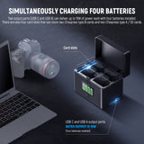 NEEWER NW-ZP4 2 in 1 Four Channel USB Charger for NP-FZ100 & LP-E6, view 4