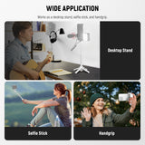 NEEWER P15 Foldable Selfie Stick Tripod with Bluetooth Remote Shutter, view 3