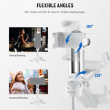 NEEWER P15 Foldable Selfie Stick Tripod with Bluetooth Remote Shutter, view 4